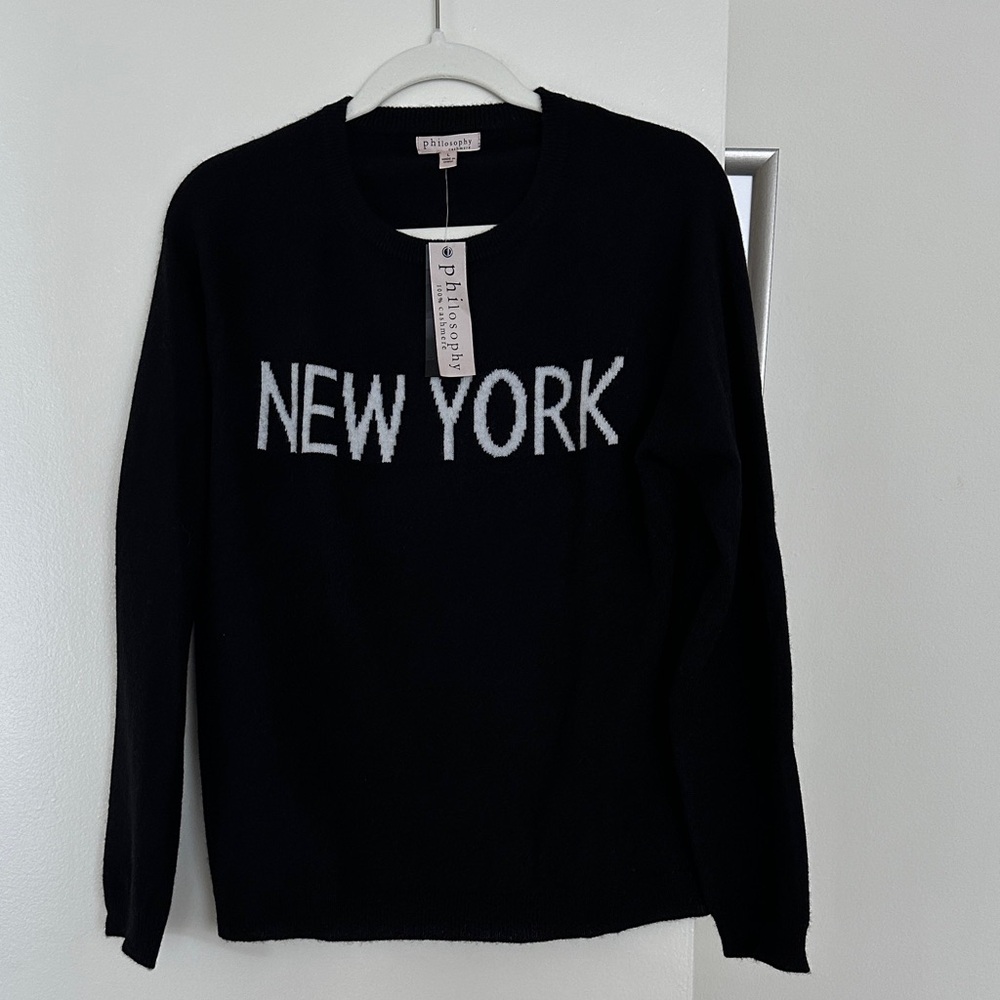 Philosophy Black 'New York' Cashmere Sweater